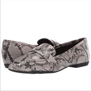 Snake print loafers. Size 6.5. Brand Fergie.